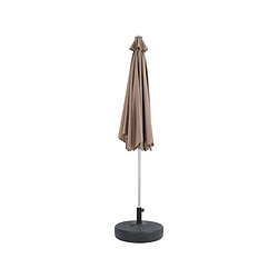 Habitat Et Jardin Parasol jardin droit Alu Sol - Rond - Ø 3m - Taupe - Avec pied à lester