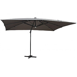 Concept Usine Parasol gris droit rectangle 3,95 x 2,95 m rotatif à 360 led CALVIA