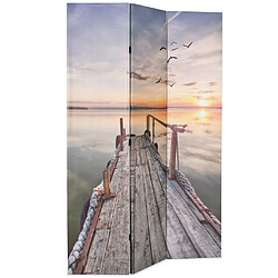Helloshop26 Paravent Lac Coucher de Soleil