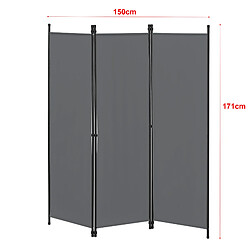 En.Casa en_casa Paravent à 3 Panneaux Huesca Gris Foncé