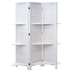 Decoshop26 Paravent shabby bois blanc