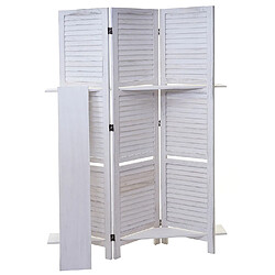 Decoshop26 Paravent shabby bois blanc