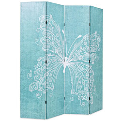 Helloshop26 Papillon Bleu Paravent - 160x180cm