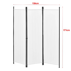 Helloshop26 Paravent Blanc 3 Panneaux