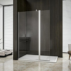 Paroi de douche 110x200 cm + 40 cm - Verre anticalcaire
