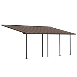 Pergola 22.2m² gris anthracite - 705603 - PALRAM Pergola - Aluminium et polycarbonate teinté bronze - Protection UV - Montage sans entretien
