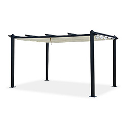 Concept Usine Pergola auto-portée 3 x 4 m avec toile rétractable beige NILA
