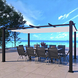 Concept Usine Pergola auto-portée 3 x 4 m avec toile rétractable beige NILA
