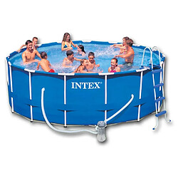 Intex Piscine Ronde - 457x122 cm Piscine gonflable - 16805 L - Structure en acier - Pompe de filtration - Échelle anti-dérapante