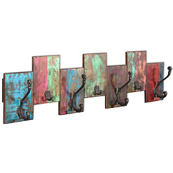 Decoshop26 Porte-manteau bois mural - Multicolore