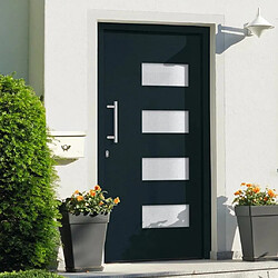 VIDAXL Porte d'entrée aluminium et PVC anthracite 100x210 cm