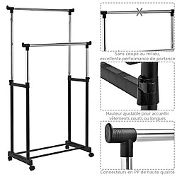 Helloshop26 Portant à vêtements sur roulettes 84x43x168 cm