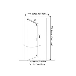 Acheter GD Porte de service Naxos 200x80 cm - Bois