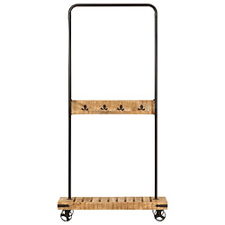 vidaXL Porte-vêtements bois de manguier et fer 90x35x190 cm