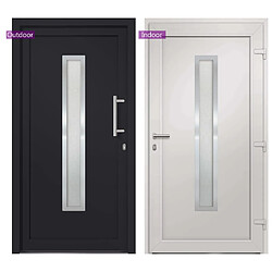 Avis vidaXL Porte d'entrée PVC - 108x200 cm - Anthracite