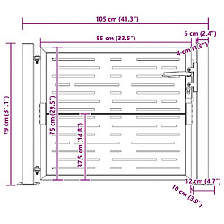 vidaXL Portail de jardin acier corten - 105x80 cm pas cher