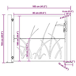 vidaXL Portail 105x105 cm acier corten pas cher