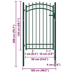 vidaXL Portail de clôture - Vert pas cher