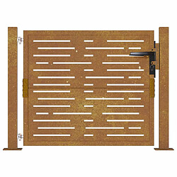Acheter vidaXL Portail de jardin acier corten - 105x80 cm