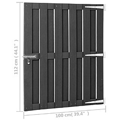 vidaXL Portillon WPC - Gris pas cher