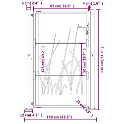 vidaXL Portail anthracite 105x130 cm acier pas cher