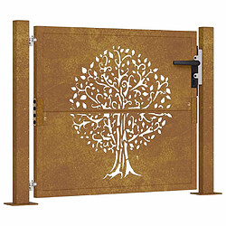 VIDAXL Portail de jardin acier corten 105x130 cm