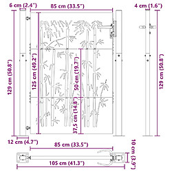 vidaXL Portail de jardin 105x130 cm acier corten pas cher