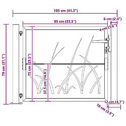 VidaXL Portail Corten 105x80 cm pas cher
