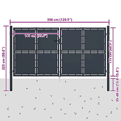 VidaXL Portail Clôture Anthracite pas cher