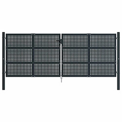 Avis VIDAXL Portail de jardin acier anthracite 400x150 cm