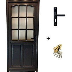 GD Alicia Porte d'entrée bois vitrée - RAL7016 - H215xL90cm - Gauche