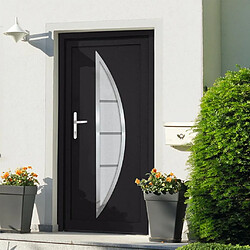 vidaXL Porte d'entrée - Anthracite, 88x200 cm, PVC