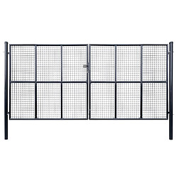 VIDAXL Portail en maille de jardin galvanisé 400x200 cm Portail en maille de jardin - Acier galvanisé - Système verrouillable - Charnières à boulon - 400 x 200 cm