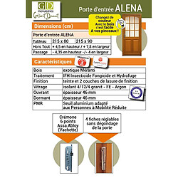 GD Porte d'entrée Bois Vitrée, Alena pas cher