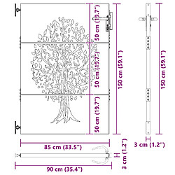 VIDAXL Portail de jardin acier corten 85x150 cm pas cher