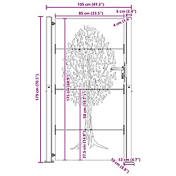 vidaXL Portail 105x180 cm Acier Corten pas cher