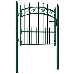 vidaXL Portail clôture avec pointes 100x100 cm - Vert