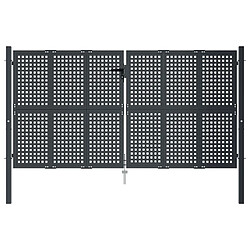 Avis vidaXL Portail jardin - Acier - 300 x 125 cm - Anthracite