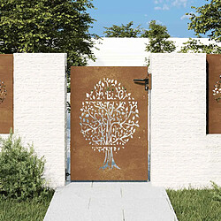 VIDAXL Portail de jardin acier corten - Design arbre
