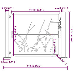 vidaXL Portail de jardin anthracite 105x105 cm pas cher