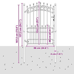 vidaXL Portail de clôture avec pointes 100x175 cm vert pas cher