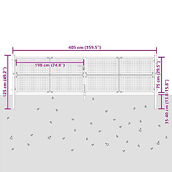 vidaXL Portail 400x125 cm Anthracite pas cher