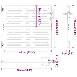 vidaXL Portail 85x100 cm acier corten pas cher