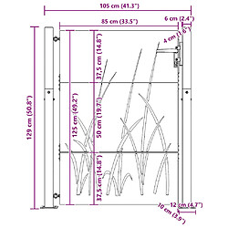 vidaXL Portail 105x130 cm Acier Corten pas cher
