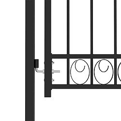 Acheter vidaXL Portail de clôture 100x125 cm - Haut arqué noir