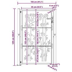 vidaXL Portail jardin corten 105x130 cm design bambou pas cher