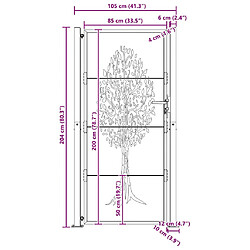 vidaXL Portail de jardin 105x205 cm - Acier corten pas cher