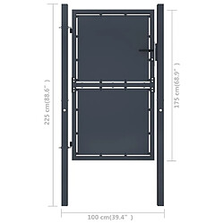 Acheter VIDAXL Portail de jardin acier - Anthracite
