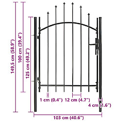 vidaXL Portail de jardin Acier 1x1,5 m - Noir pas cher