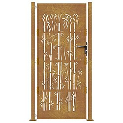 Acheter vidaXL Portail jardin corten 105x130 cm design bambou